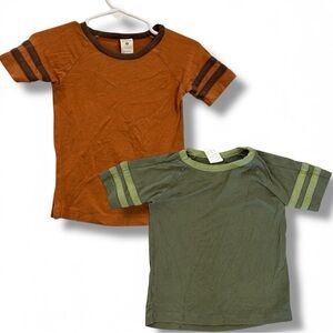 Kate Quinn Bamboo Tees Bundle Set of 2 Orange Green Short Sleeve Ringer 12-18 m